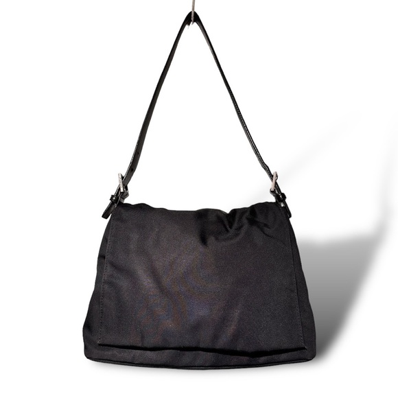 Coach Handbags - Coach Black Nylon Front Flap Adjustable Leather Strap Shoulder Bag Multi Pockets